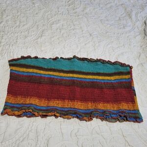 Cider Tube Top Stretch Elastic Ruffle Bantu Boho Festival Plus Size 4XL Y2K